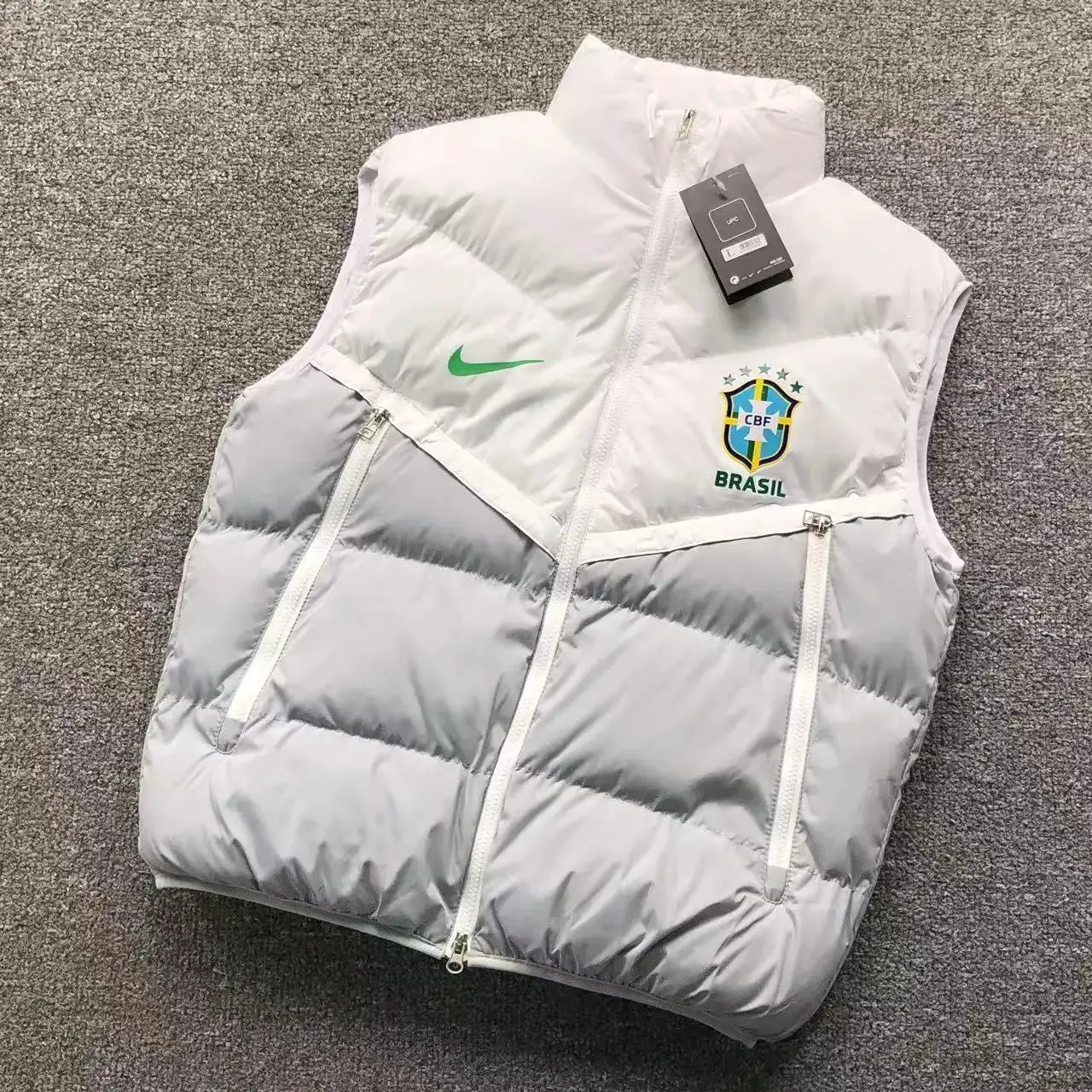 Nike Brasil CBF Padded Vest White Grey