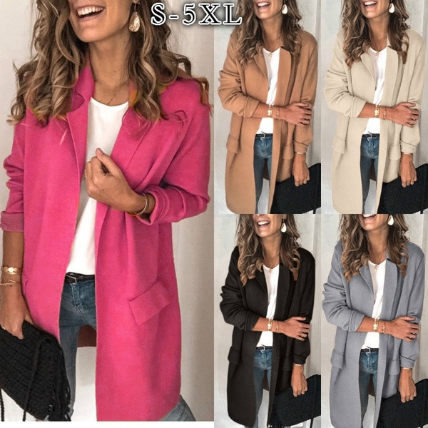 2024 Ebay Aliexpress Wish European and American Autumn/Winter Solid Color Long Sleeve Faux Pocket Blazer Women's European and American Style