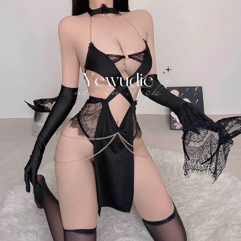 Sexy Uniform Sexy Underwear Egyptian Cat Women's Gold Chain Embellished Dress Passion Hot Character Seduction suit Women