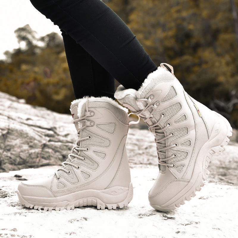 Harbin Northeast Snow Boots for Women and Men, Waterproof and Non-Slip Outdoor Snow Climbing and Mountaineering Shoes, Winter Fleece-Lined and Thickened Cotton Shoes