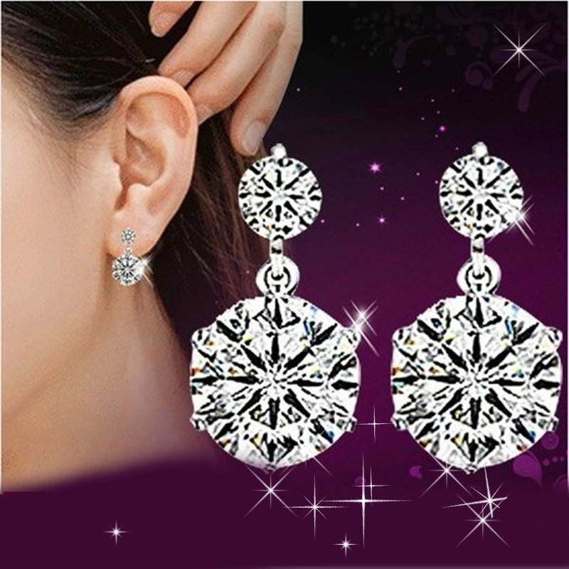 Taobao AliExpress Simple Zircon Earrings Women's Korean-style Twin Earrings Jewelry Elegant Minimalist Fragrant Earrings