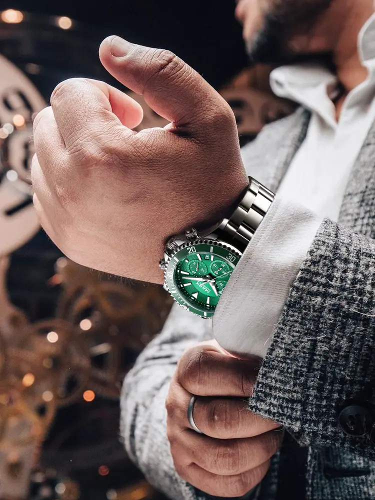 Mark Fairwhale Men Men's Watch Green Water Ghost Youth Student Fully Automatic Mechanical Cut Out Waterproof Wristwatch