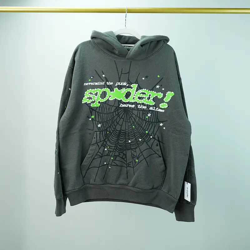 New Autumn and Winter Gray Green Logo Printed Sweatshirt