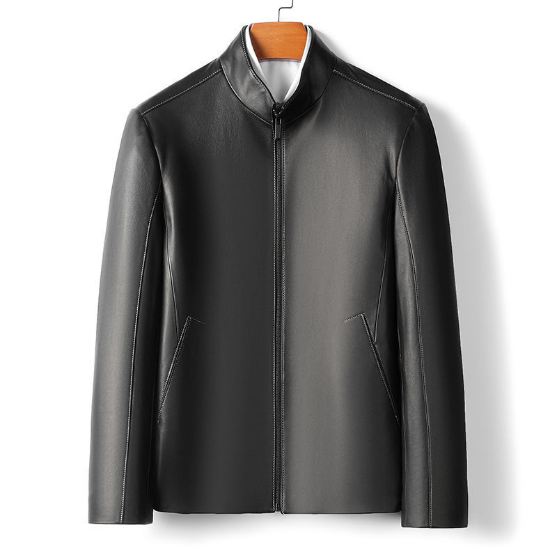Factory Spot Haining Genuine Leather Jacket Men's Goatskin Jacket 2025 Spring Business Casual Motorcycle Jacket