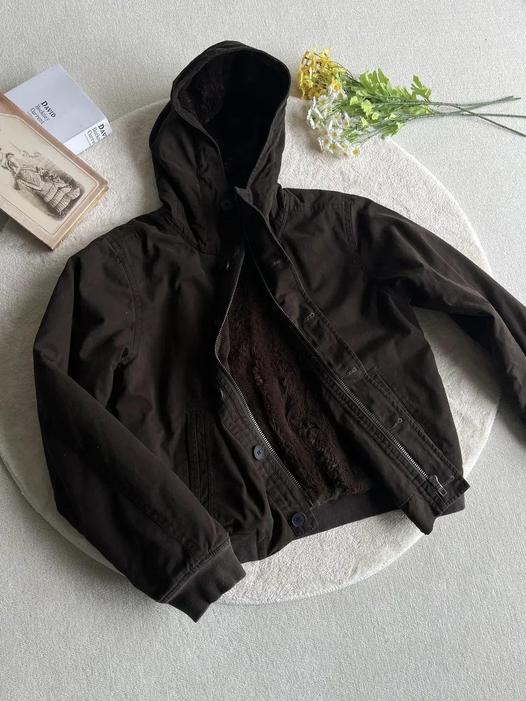 Xanvas Hooded Military-Style Af Faux Rabbit Fur Heavy Washed Zuishan Diao Jacket Cotton Coat Thick Outerwear for Winter, a Must-Have