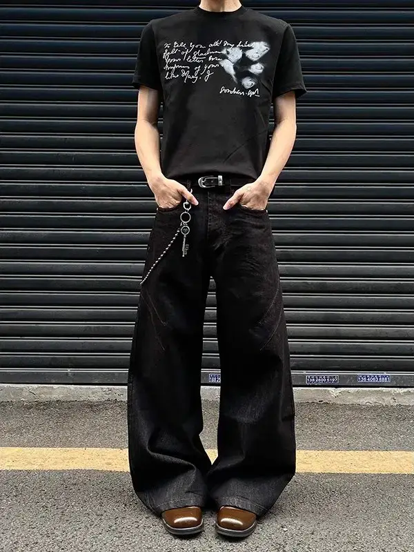 American Street Cleanfit Retro Straight-leg Loose Casual Denim Pants