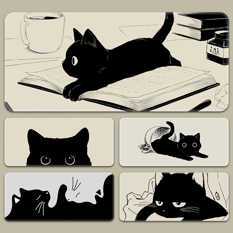 Mouse Pad Oversized Cat Office Desk Mat Cute Computer Keyboard Mat for Boys and Girls Cartoon Student Desk Mat