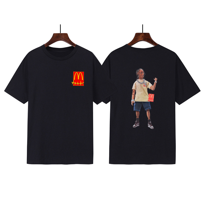 Travis Scott Mcdonald's Collaboration T-Shirt Rap Raptee Loose T-Shirt Short Sleeve Men's Trendy Collaboration Model