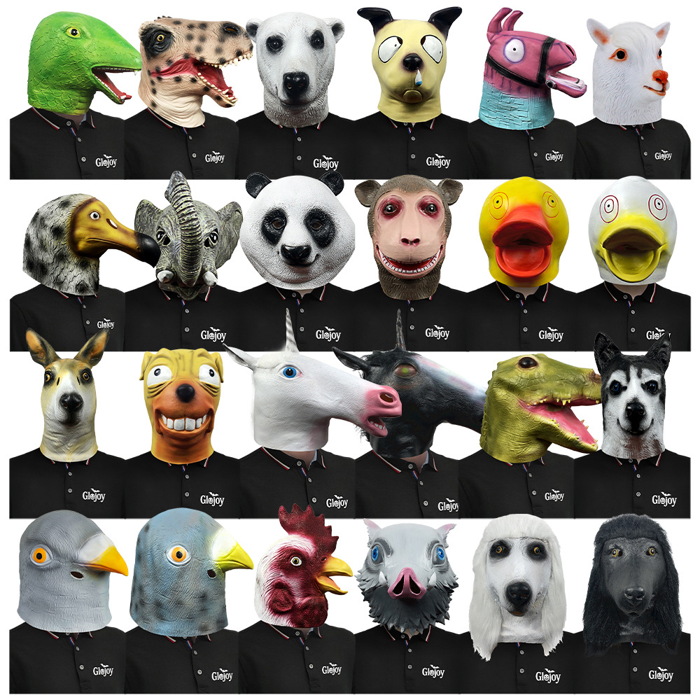 Animal Series Funny Latex Headgear Masquerade Cute Live Mask Halloween Party Performance Props