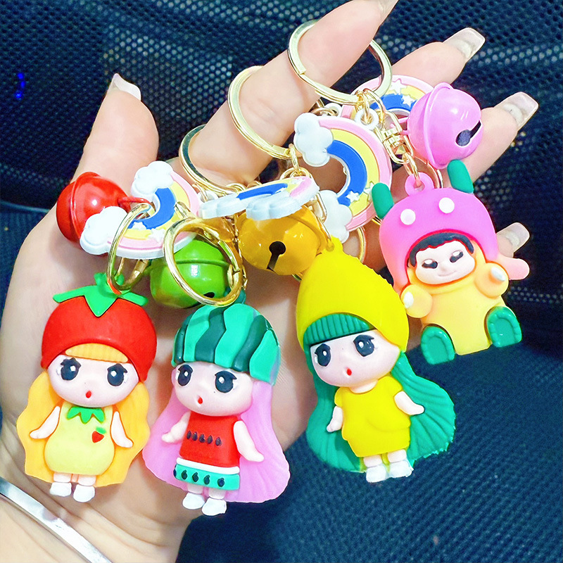 Cartoon Girl Keychain, Cute Student School Bag Pendant, Girl's Bag Accessory, Couple's Accessory, Best Friend Gift, Small Ornament