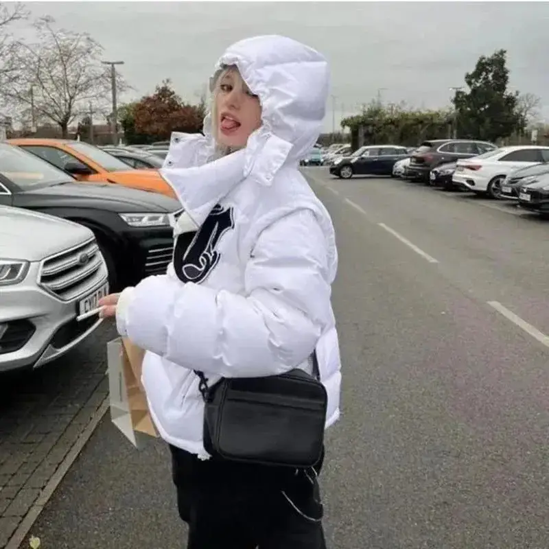 棉服男女同款欧码可拆袖子帽子加厚保暖外套羽绒