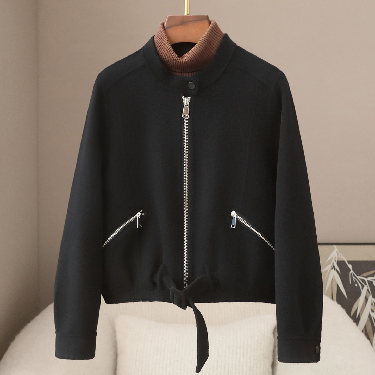 Small Quantity Fashion Clothing 2026 New Stylish Versatile Short Double-Sided Wool Coat for Petite Women in Spring