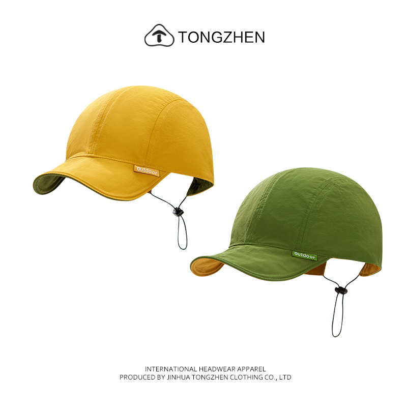 Riding double-sided hat men's and women's foldable running cap light breathable quick-drying cap cross-country baseball cap summer