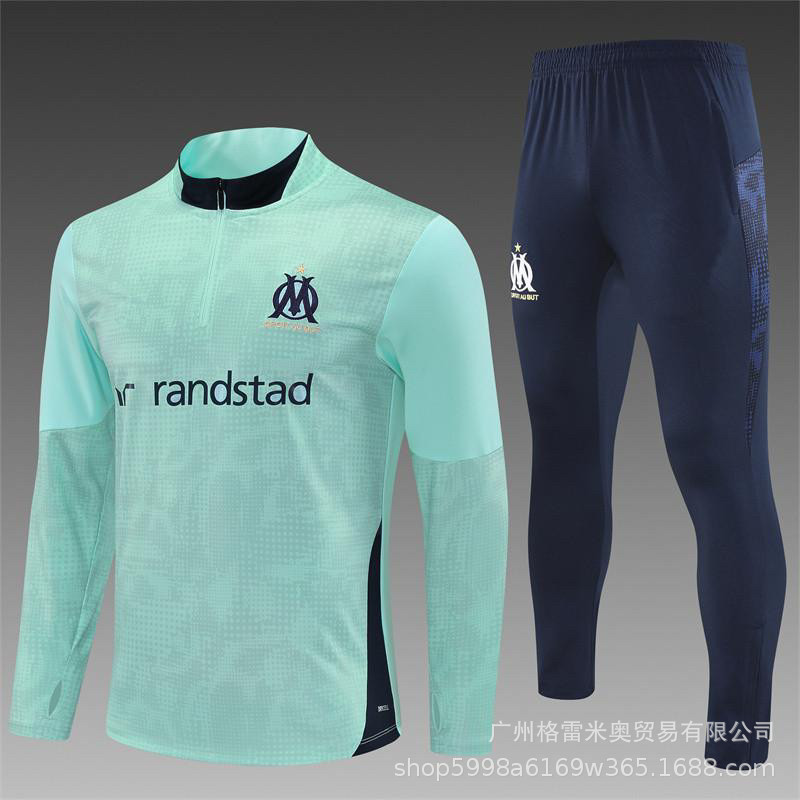 2526 Marseille Jersey Mainland Second Pass Player Version Fan Short-Sleeved Football Training Uniform Half-Pull Drop Shipping