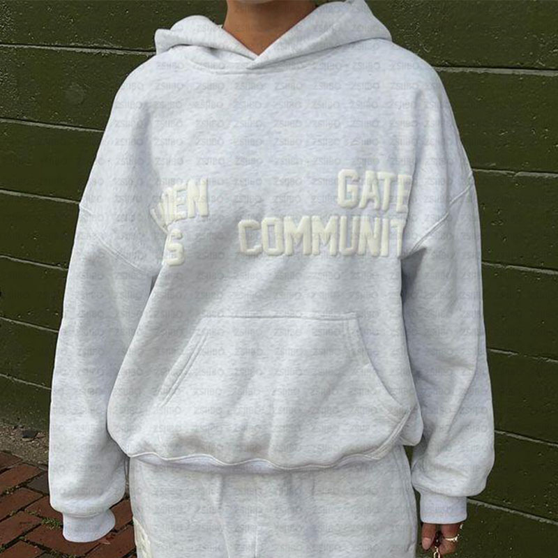 2025 Casual Style Niche Personality Loose Letter Fashion Trendy Hooded Pullover Letter Sweatshirt Wholesale for Men and Women Foto QC de 1688 na Qualit.ly