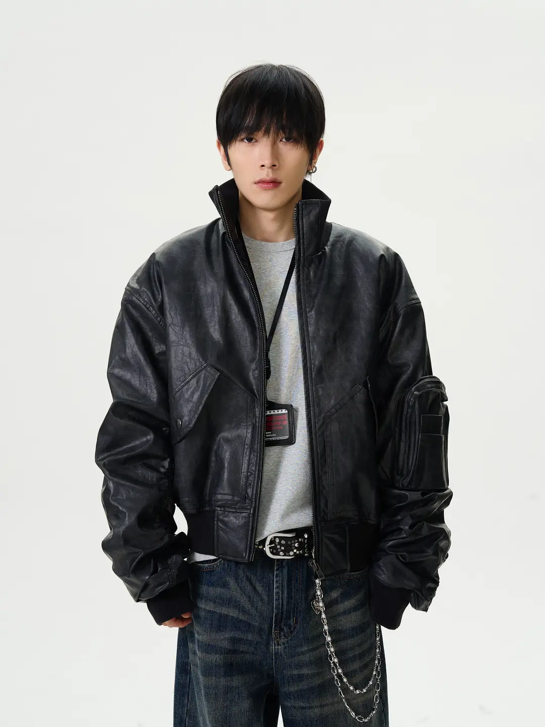 Tailang's store, winter American retro vintage vintage, vintage pilot's leather jacket, cotton jacket, men's rugged and handsome stand up collar jacket, couple's jacket