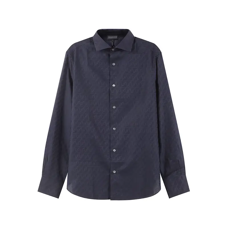 Armani Ea Fall and winter New Product Men Cotton Full Body letter Logo Jacquard Long sleeves shirt 3R1C86 1K0Dz