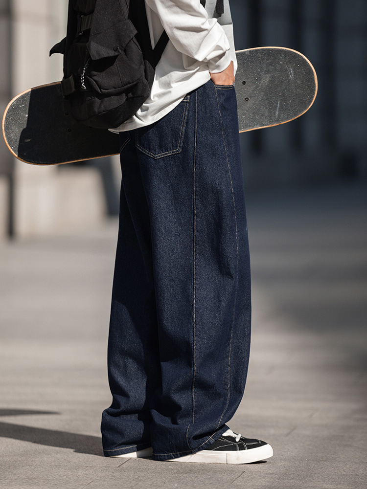 Vintage Original Bull Line Design Jeans Men's 2025 Spring New American Casual Pants Split Profile Pants
