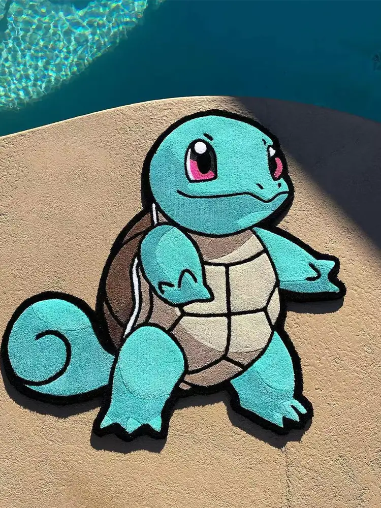Unwelcome&amp;Mats Squirtle Pokemon Handmade Carpet for Living Room and Bedroom