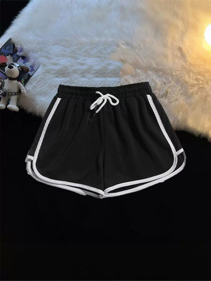Sports Shorts, Loungewear for Women, Summer Lazy Style, Running Sleep Shorts, Casual Morning Jog, Simple Three-Quarter Length, Trendy Brand New
