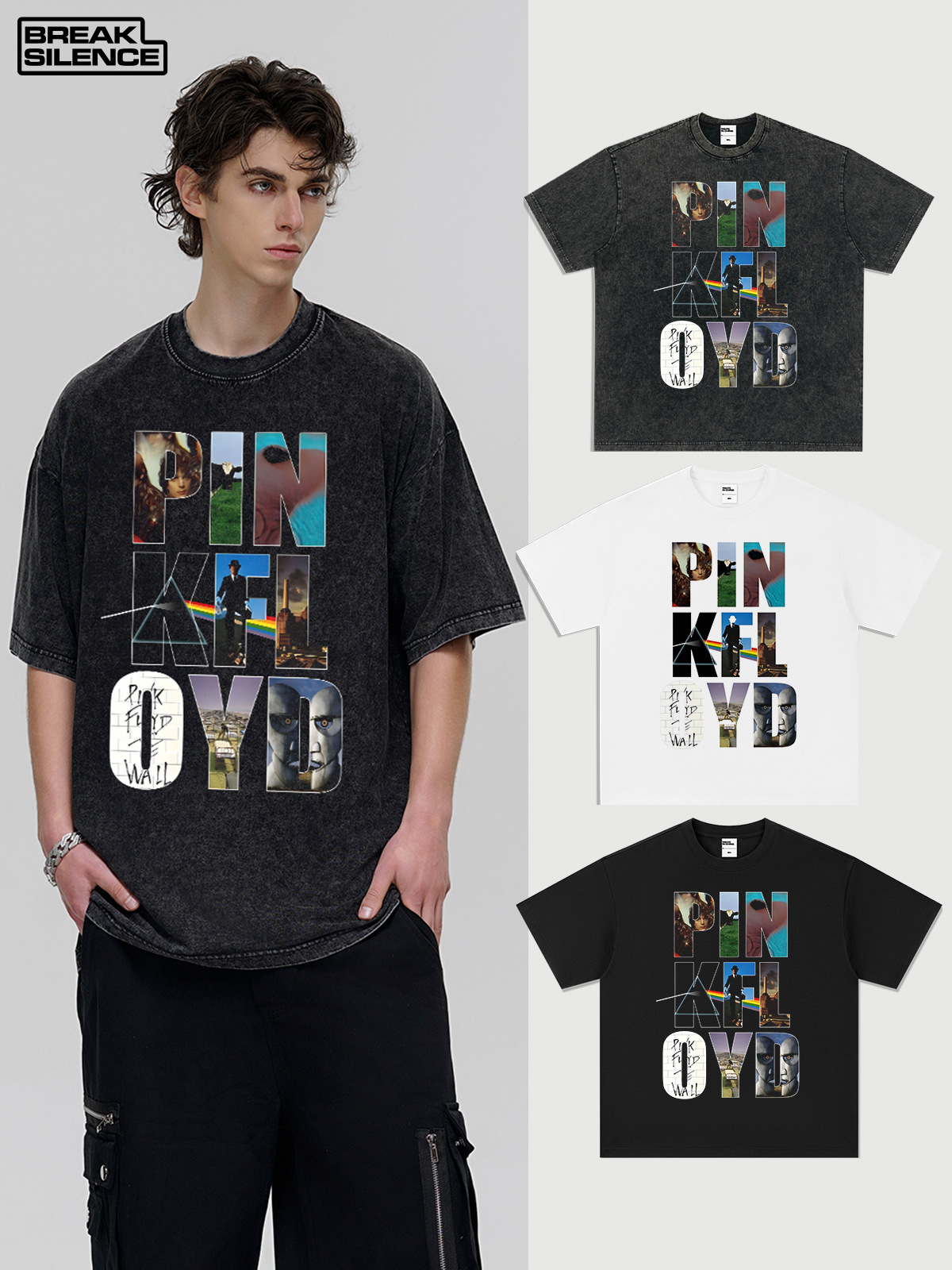 Trendy Brand Men's T-shirt Short-sleeved Summer Wear Cross-border American Retro Street Heavy-duty Loose Half-sleeved T-shirt Men's