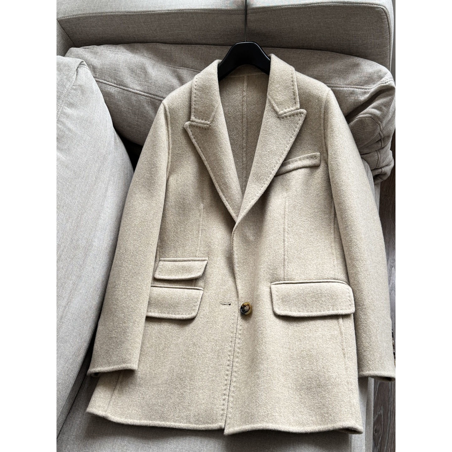 2026 Wool Early Spring Single Button Elegant Double-Sided Wool Coat Woolen Jacket Wholesale B6Ad2260