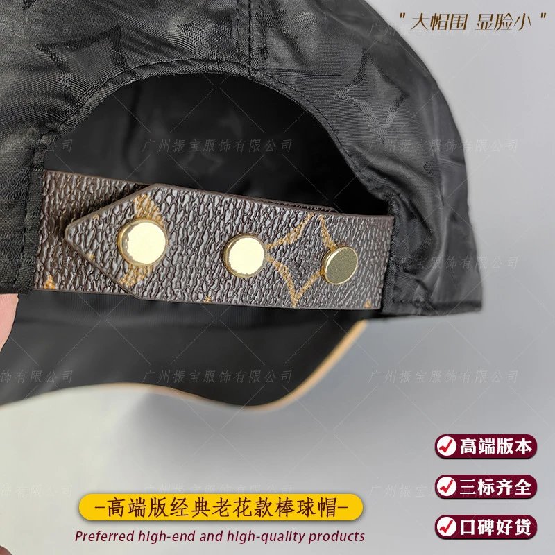 高端品质时尚经典老花棒球帽大帽围男女同款鸭舌帽防晒遮阳显脸小