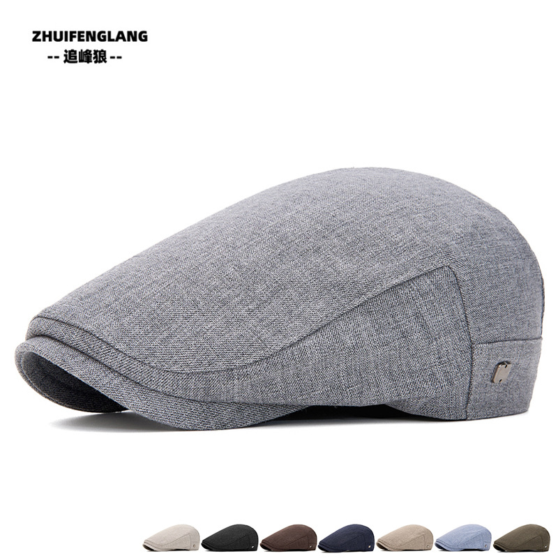 New Style Forward Cap for Men, Spring and Summer Thin Breathable Beret for Women, Retro Fashion Peaked Cap, British Newsboy Cap