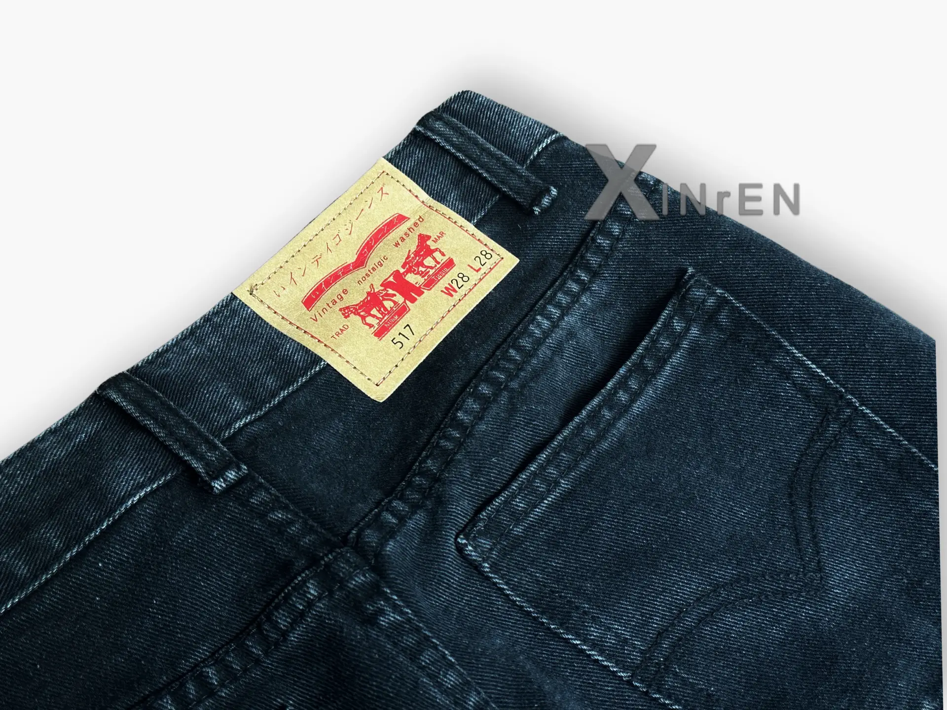 Xinren Light Wash Work Clothing Pure Black 517 Fit Slightly Flared Denim Vintage Retro Cleanfit
