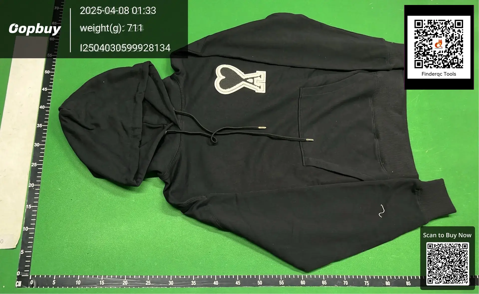 Ami Paris Heart Logo Hoodie Black