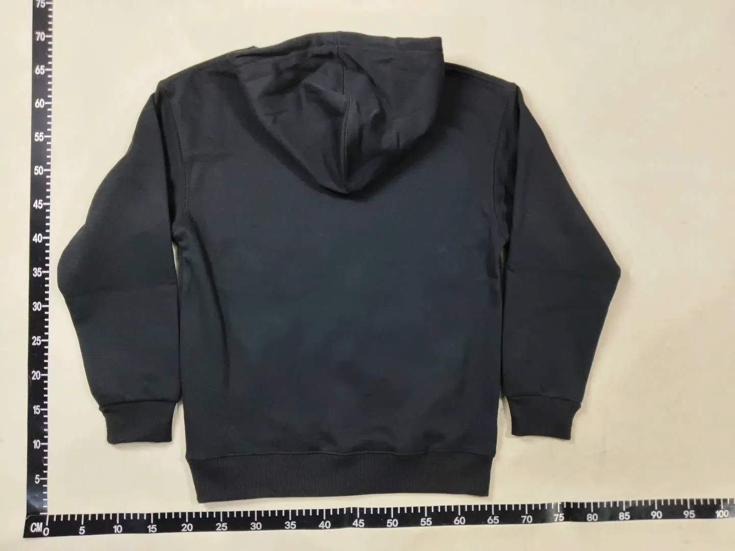 Black Heavyweight Hooded Long-Sleeve Sweatshirt for Men