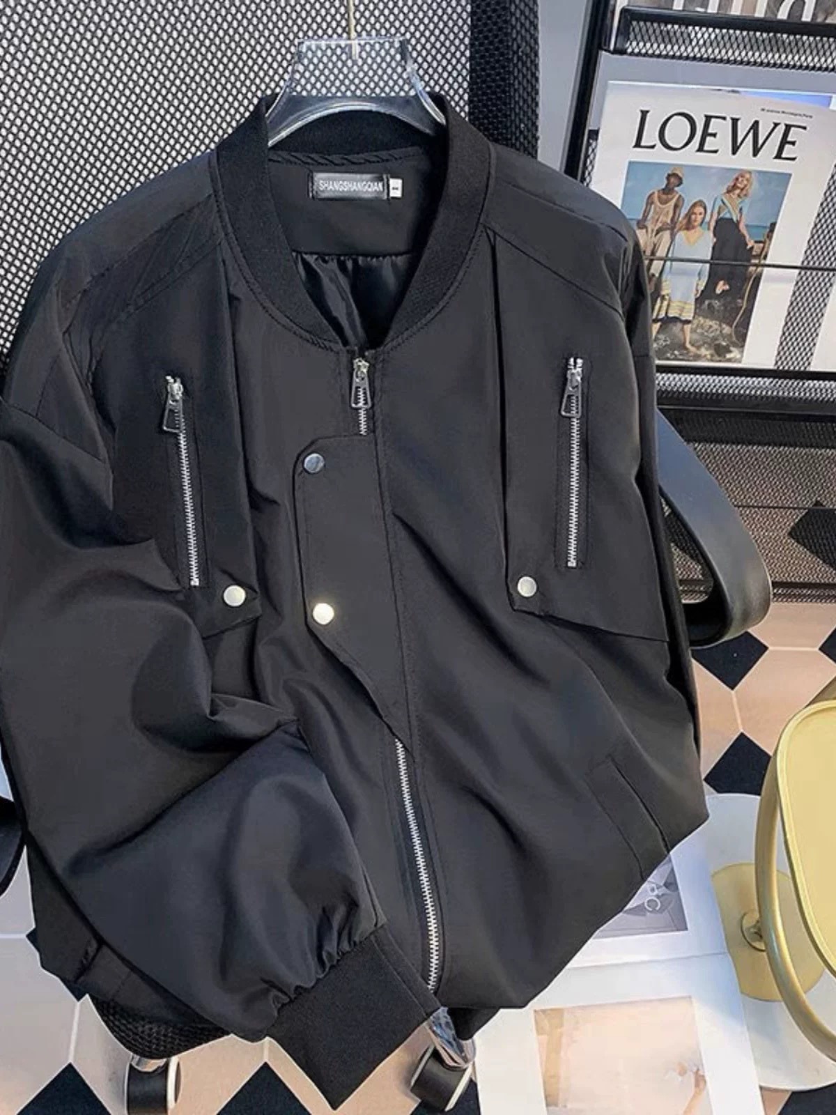 American Flying Jacket Boys Trendy Brand Casual Spring and Autumn Motorcycle Men's Jacket Functional Wind Jacket 2025 Trendy