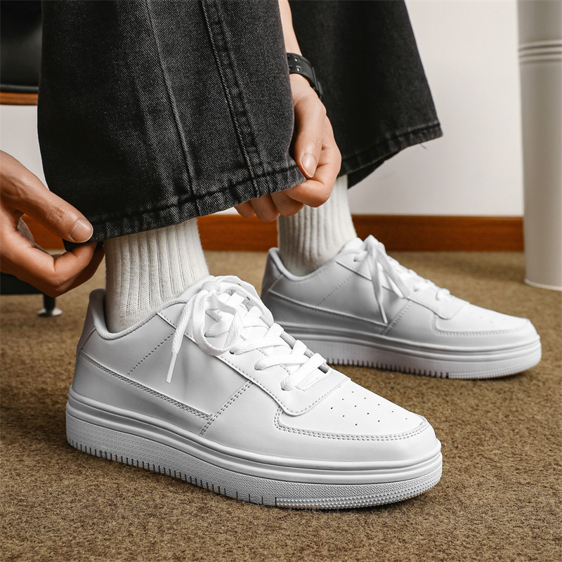 Cross-border extra large size 48 small white shoes solid color sports casual board shoes air force student shoes no. 1 low-top shoes men's shoes