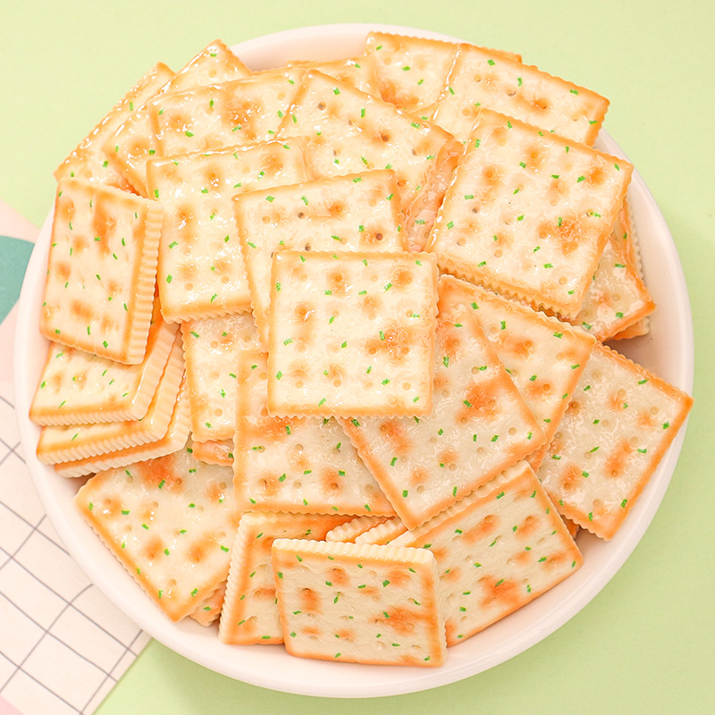 Imitation Food Play Crispy Chive Flavor Biscuits Children's Toy Patch DIY Cream Gel Hair Clip Grab Doll Machine Jewelry