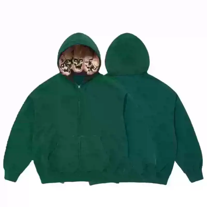 Skull Head Washed Three-Color Sweatshirt
