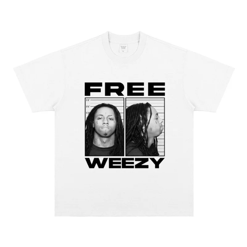 Spoof Lil Wayne American casual retro vintage short sleeved T-shirt breathable digital print