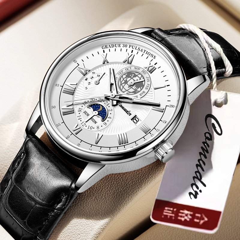 Men's Swiss Watch Fully Automatic Waterproof Luminous Calendar Fashion Watch High-Value Quartz Watch Douyin Dropshipping