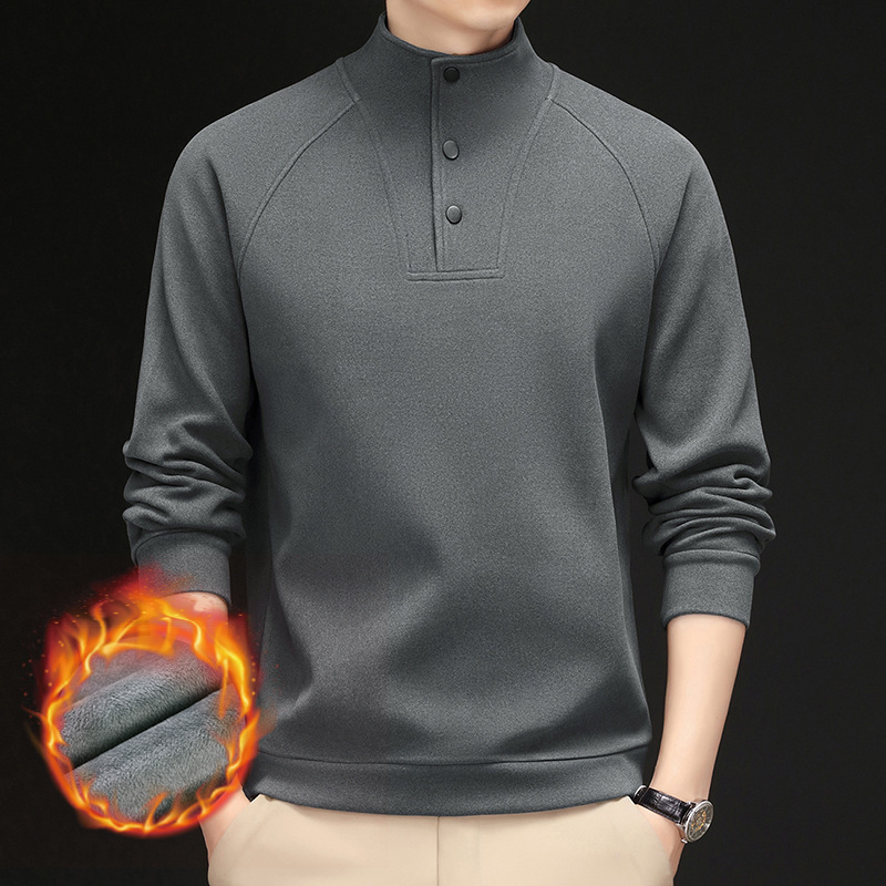 Men's Fleece Sweat Fleece Warm fleece-lined Thickened Collar Warm Breathable Men's Soft Casual Cross-border Hair