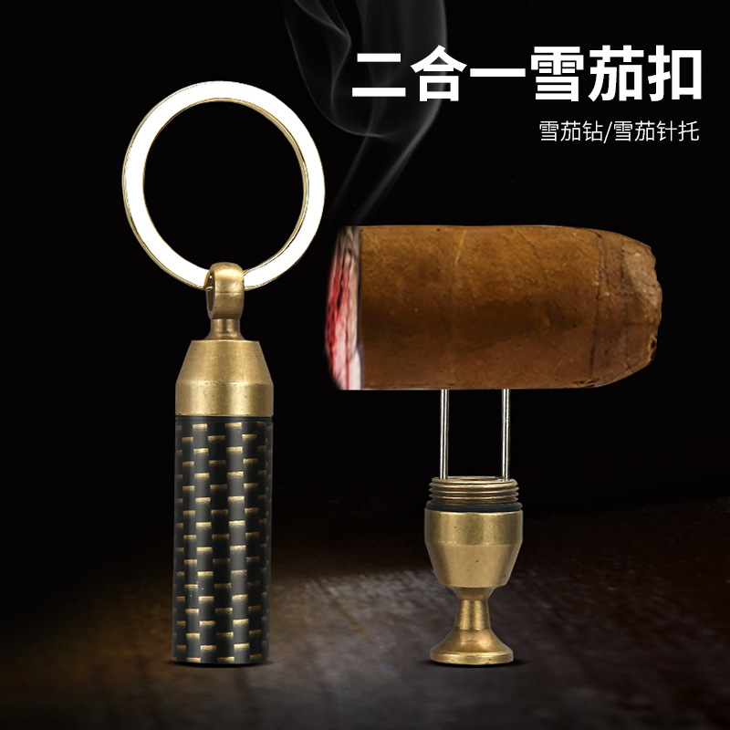 Bai Cheng D089-1 Ling Yue Knife Cigar Fit Tool Portable Keychain Cigar Drill Holder Cross-border Foreign Trade Source