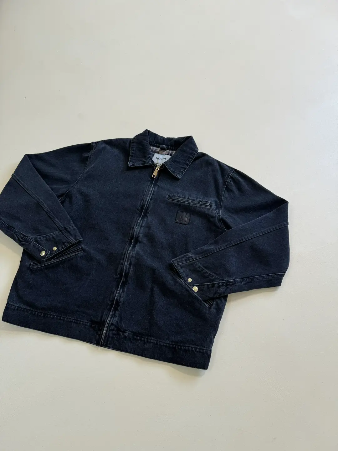 High Pin Kaha Car Tannin Washed Denim Zip Coat Antique Retro J97 Laps Detroit Jacket Loose