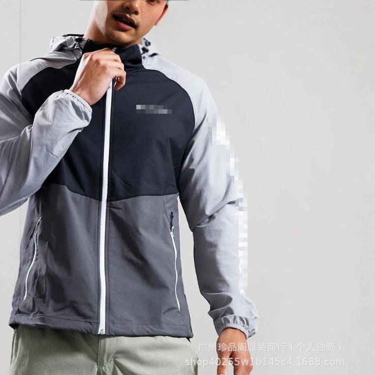 2026 Windproof Color-Blocked Jacket with Printed Sleeves and Patchwork Design Foto QC de 1688 na Qualit.ly