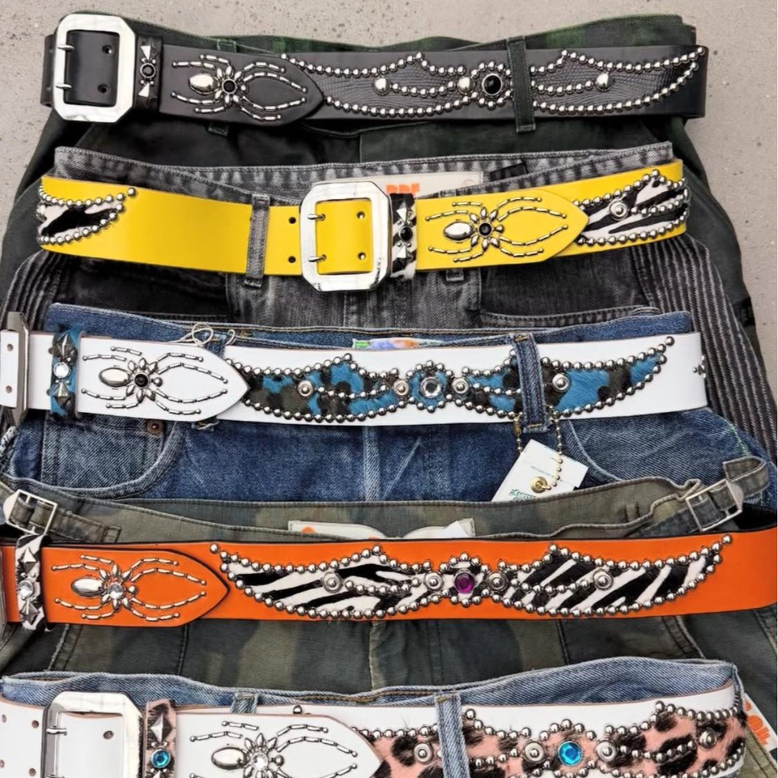 Rhinestone Belt Rivet Belt Manhattan New Belt Western Cowboy Gothic Dark Belt Fotografie QC de pe 1688 pe Qualit.ly