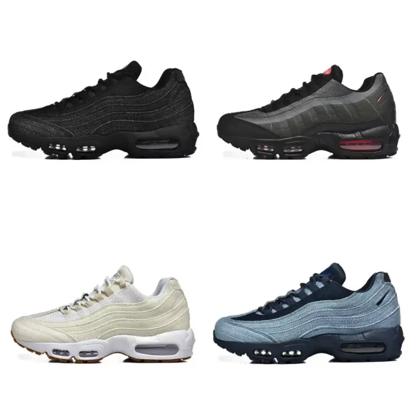 Factory Wholesale Price with Half Size Airmax95 Air Cushion Versatile Retro Casual Heightening Couple Sports Running Shoes