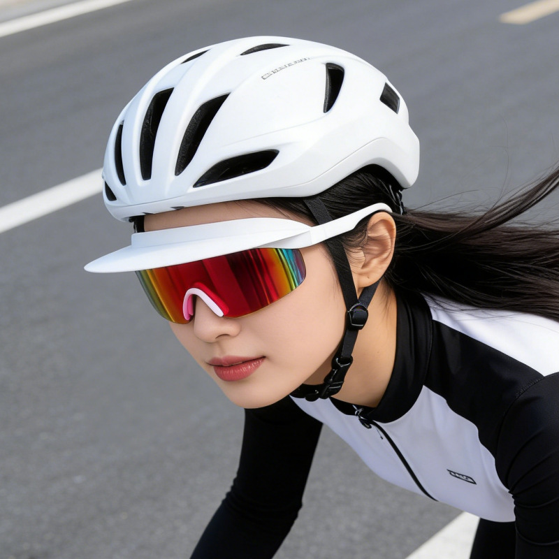 Cross-Border New Style Outdoor Fashion Sunglasses with Brim, Frameless One-Piece Sunshade Sunglasses, Bicycle Sports Cycling Glasses
