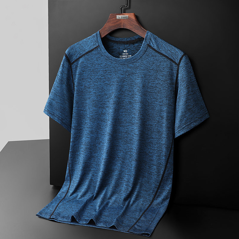 Men's Summer Ice Silk Short-Sleeved T-Shirt Men's Middle-Aged and Elderly Half-Sleeved Quick-Drying Ice-Feel Loose 2025 Summer New T-Shirt