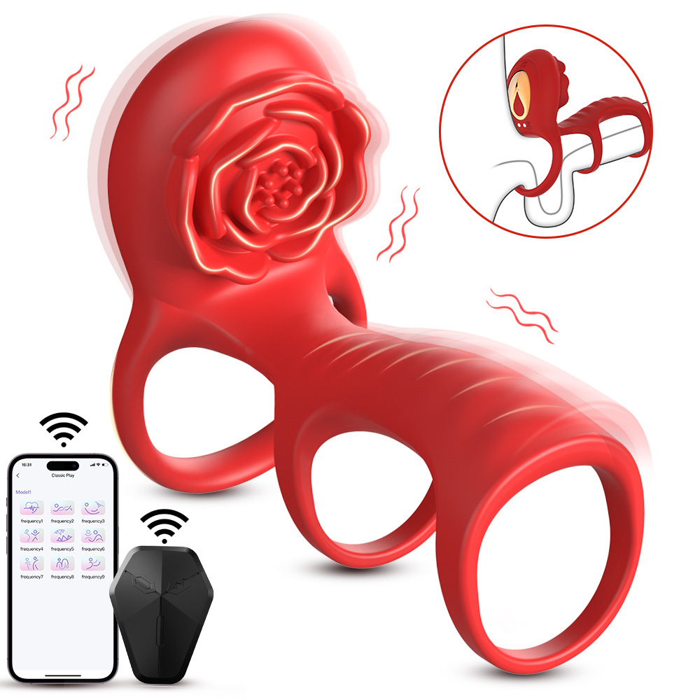 Hot men's lock ring penis three lock ring shock ring men and women share Yin emperor stimulation wonderful tide shock ring