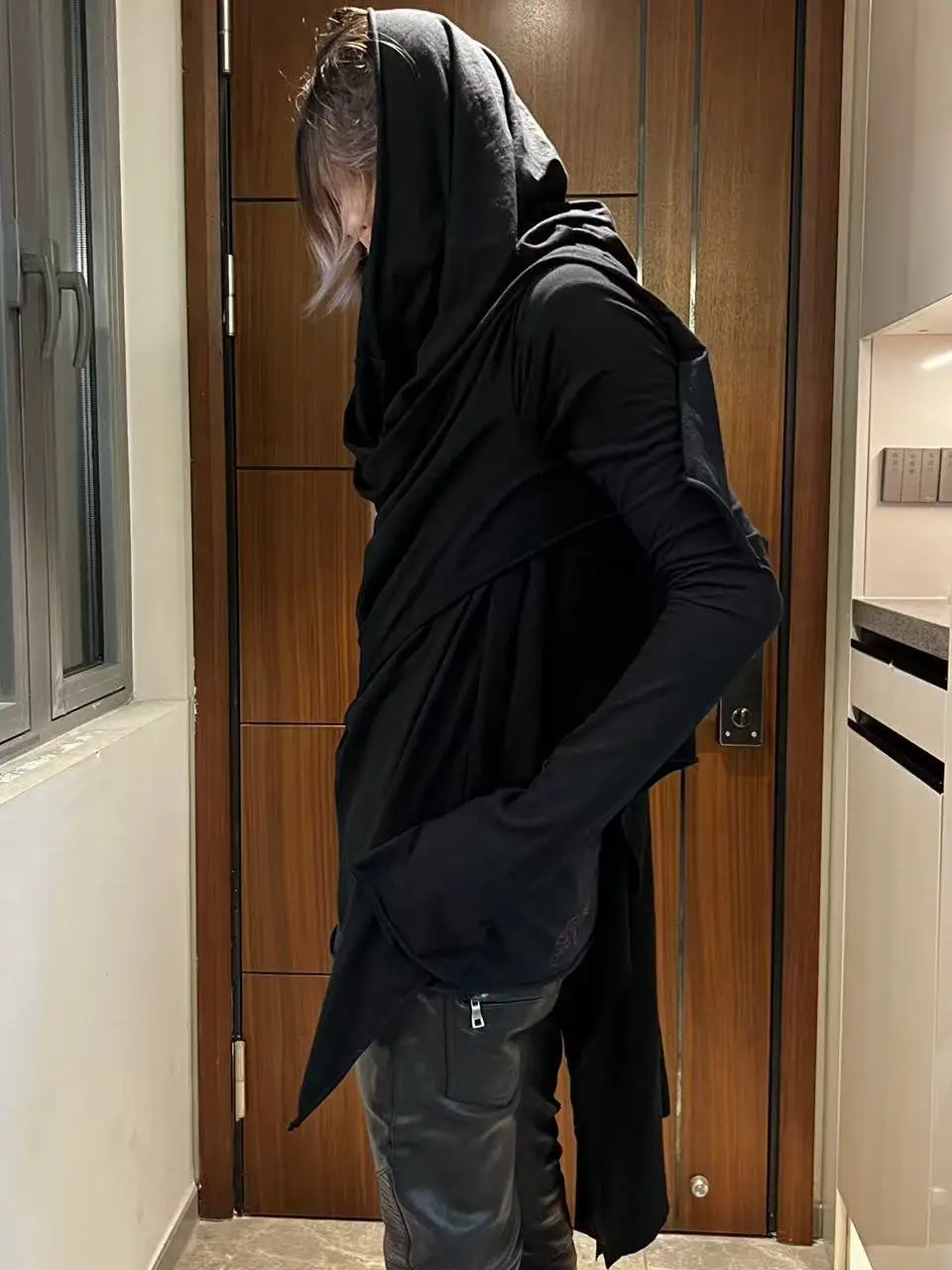 Explosive ifsixwasnine shaped autumn cardigan with visual style, sub long jacket, dark pioneer wasteland trench coat