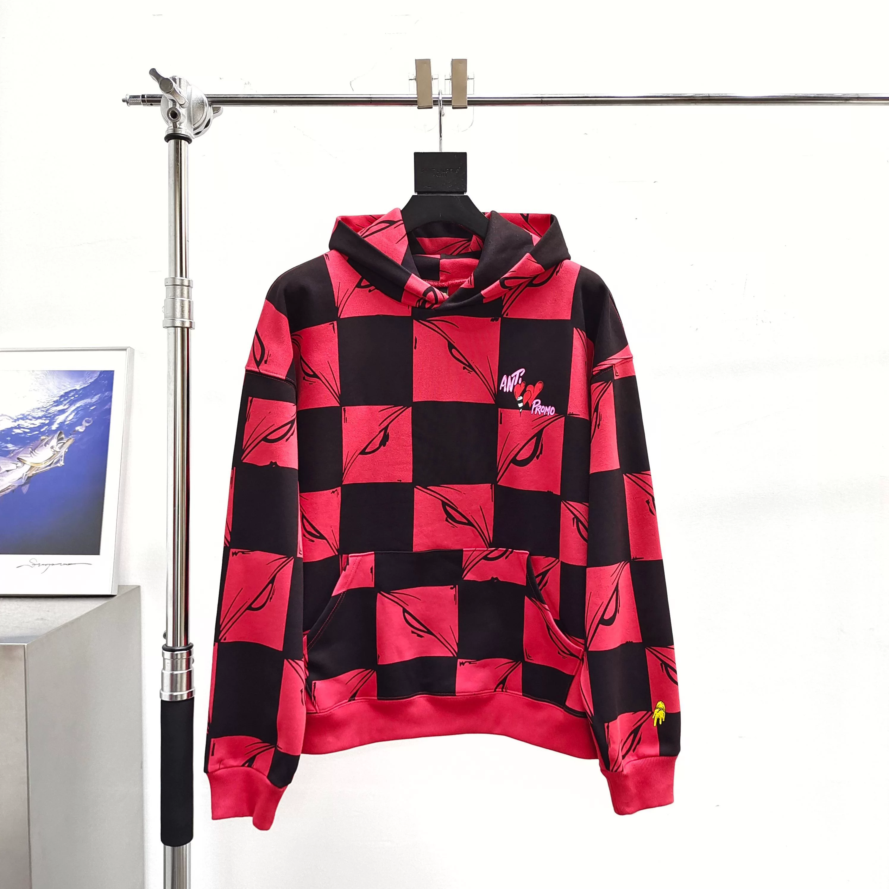 Matty Boy Anti Promo Hoodie Red Black Checkered Love Hoodie Sweatshirt