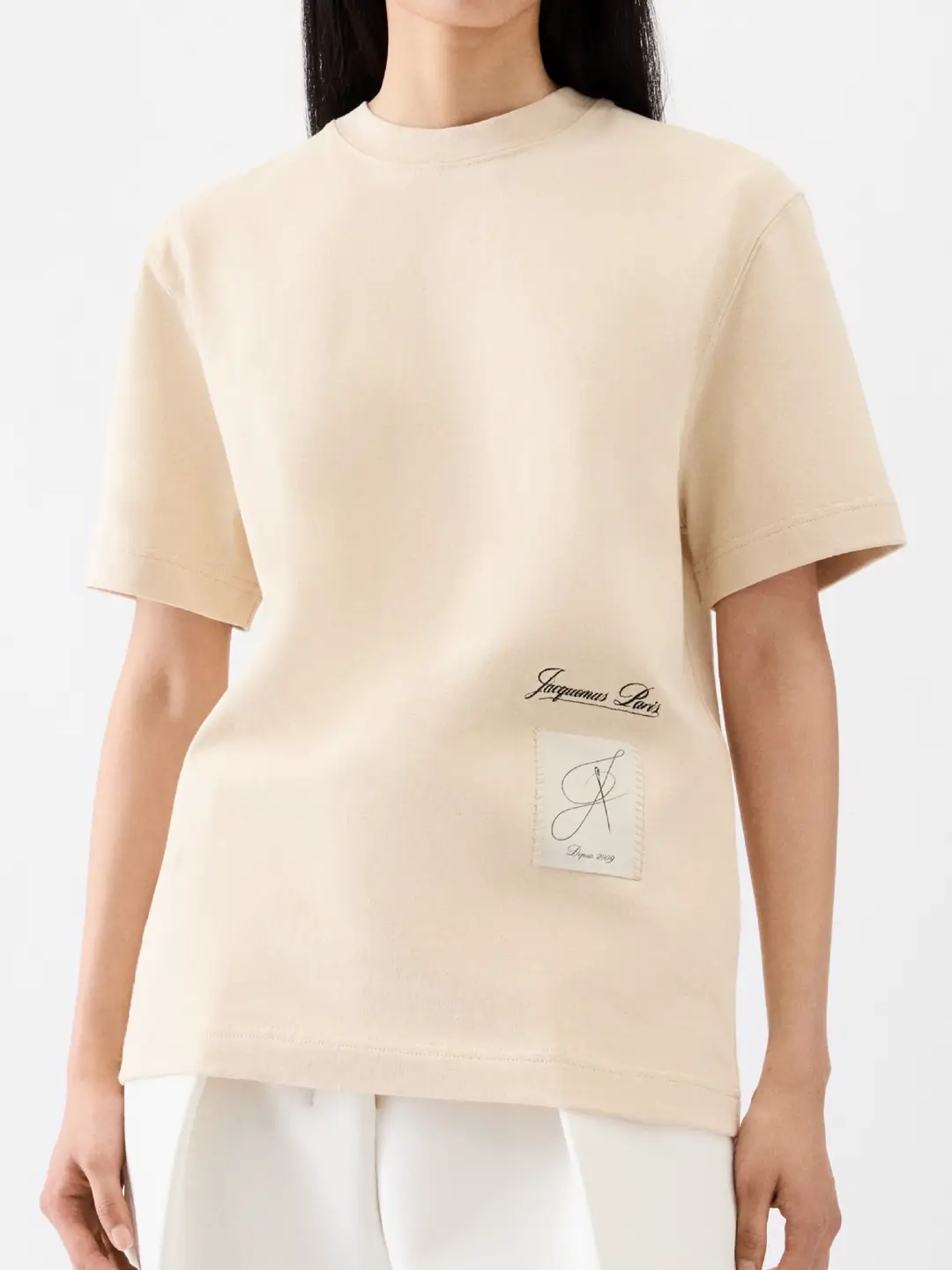 Jacquemus short sleeved spring/summer logo printed fashionable short sleeved T-shirt round neck classic top unisex