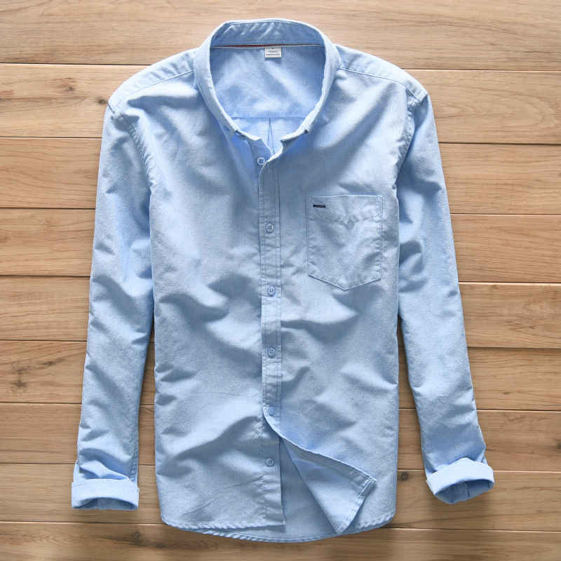 372 summer thin slim-fit business wear bottoming formal shirt men's Oxford long-sleeved shirt one-piece delivery